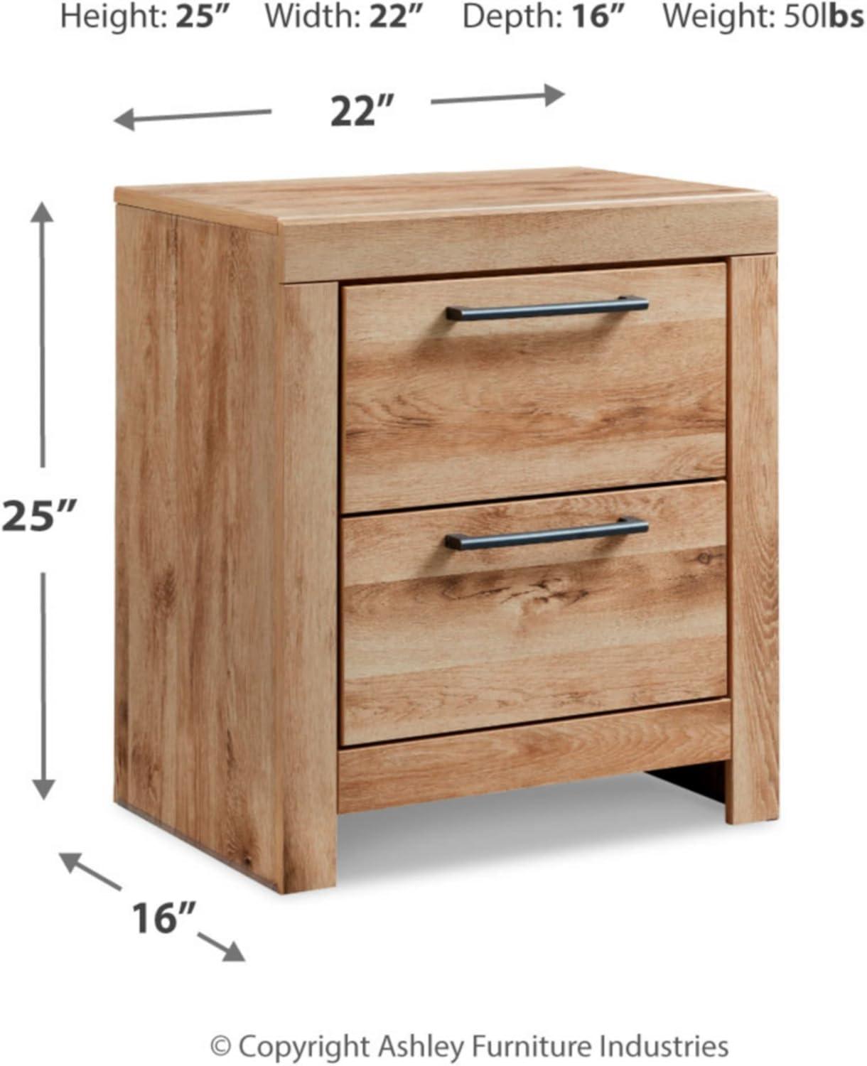 Hyanna 24.37'' Tall 2 - Drawer Nightstand in Brown