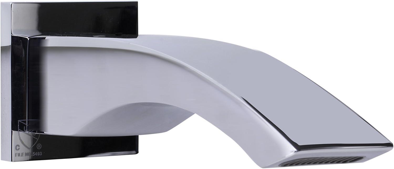 Polished Chrome Wall Mounted Curved Tub Spout