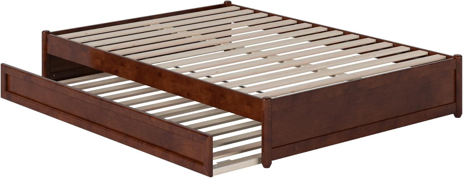 AFI Furnishings Full Panel Platform Bed with Twin Trundle in Walnut