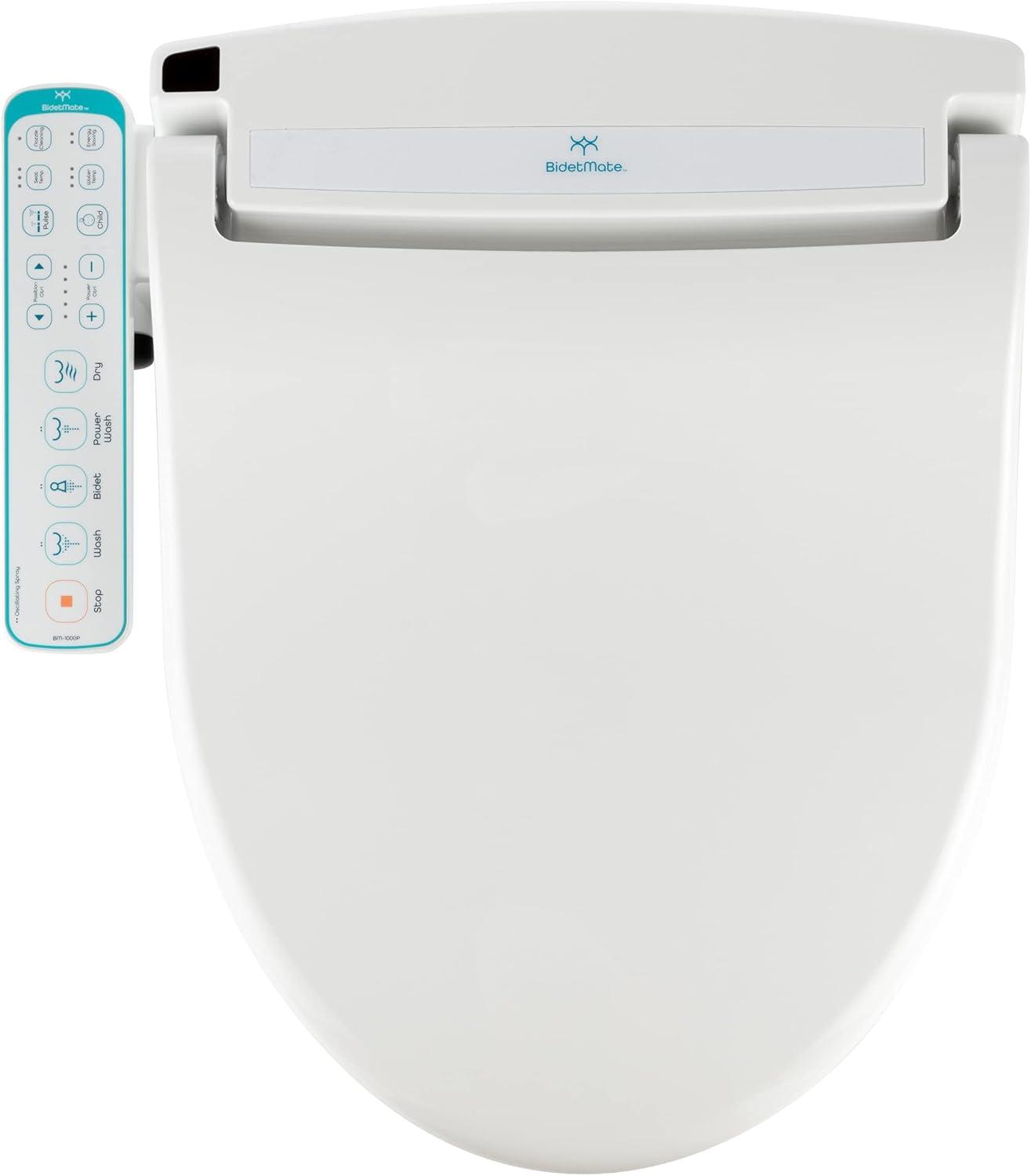 BidetMate 1000 Series Japanese Toilet Seat with Heated Bidet & Control Panel, Elongated