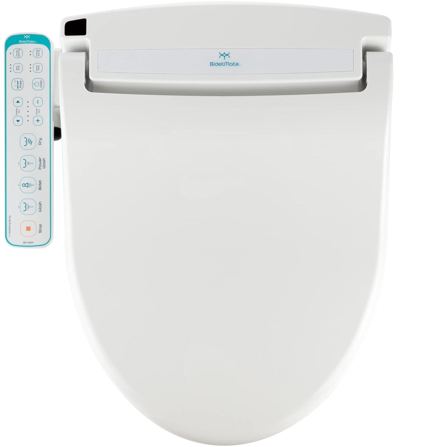 BidetMate 1000 Series Japanese Toilet Seat with Heated Bidet & Control Panel, Elongated
