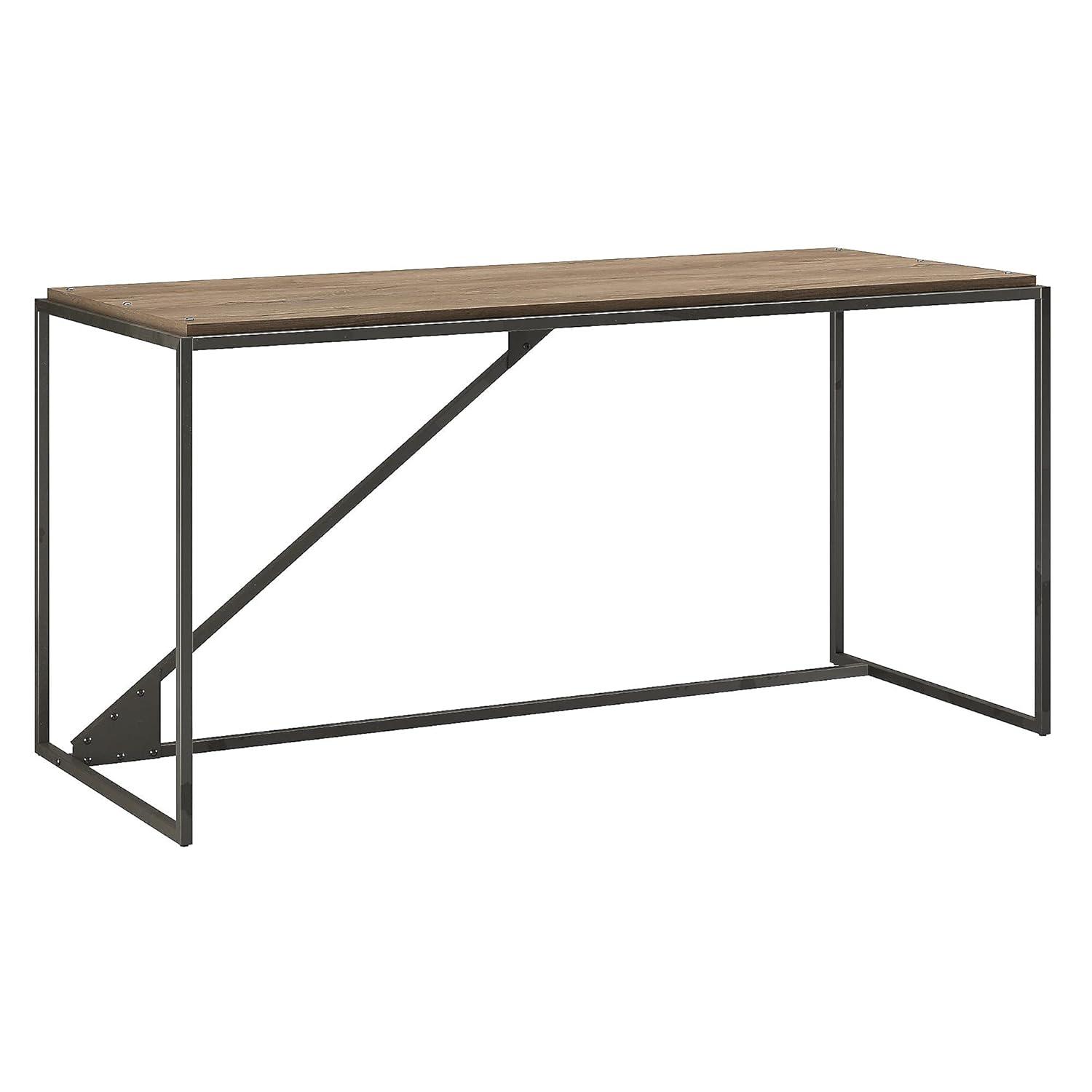 Bush Furniture Refinery 62W Industrial Desk in Rustic Gray