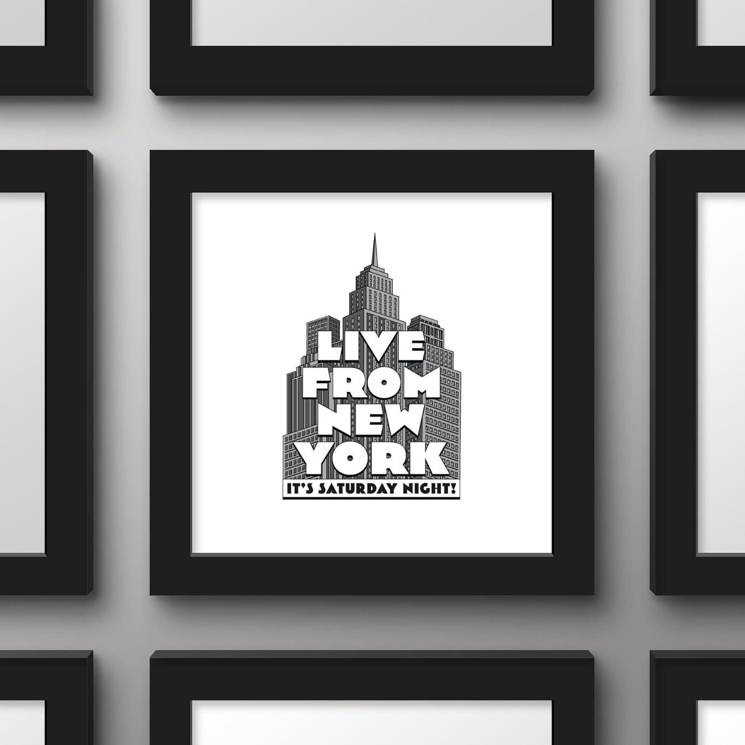Gallery Pops Saturday Night Live - Live From New York Skyline Wall Art, Black Framed Version, 12" x 12"