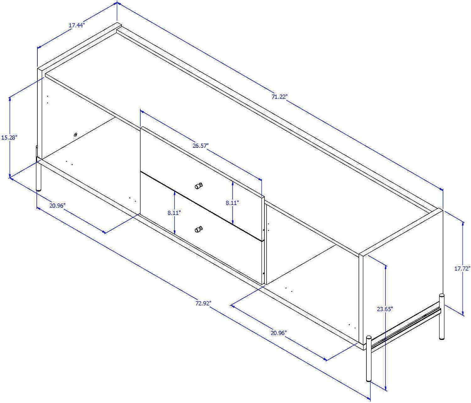 Jasper TV Stand for TVs up to 70" Oak - Manhattan Comfort: Modern Media Console with Storage