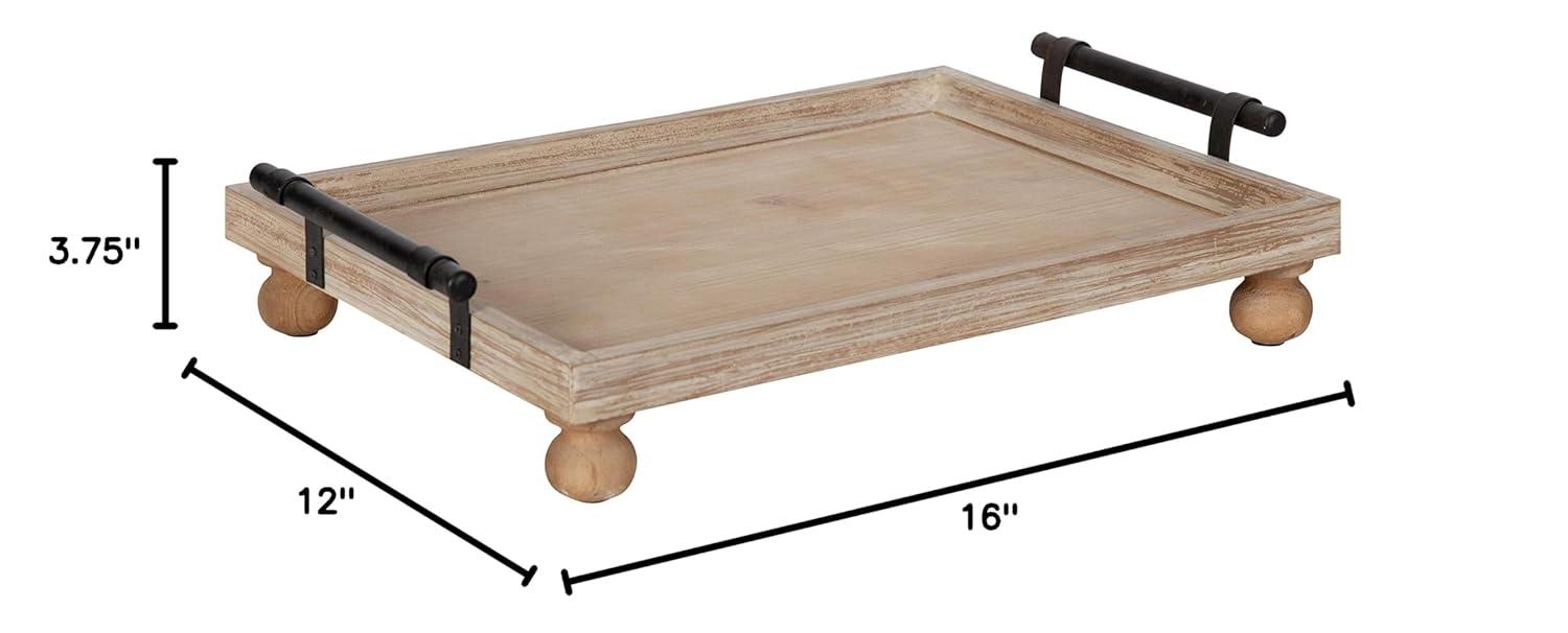 Kate and Laurel Bruillet Tray, 12x16, Brown
