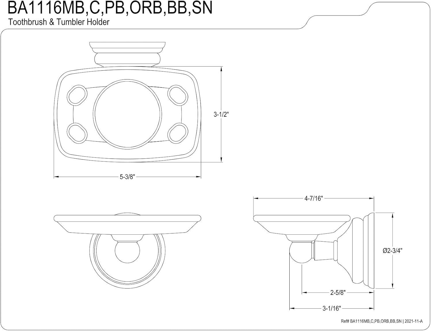 Kingston Brass Victorian Toothbrush and Tumbler Holder