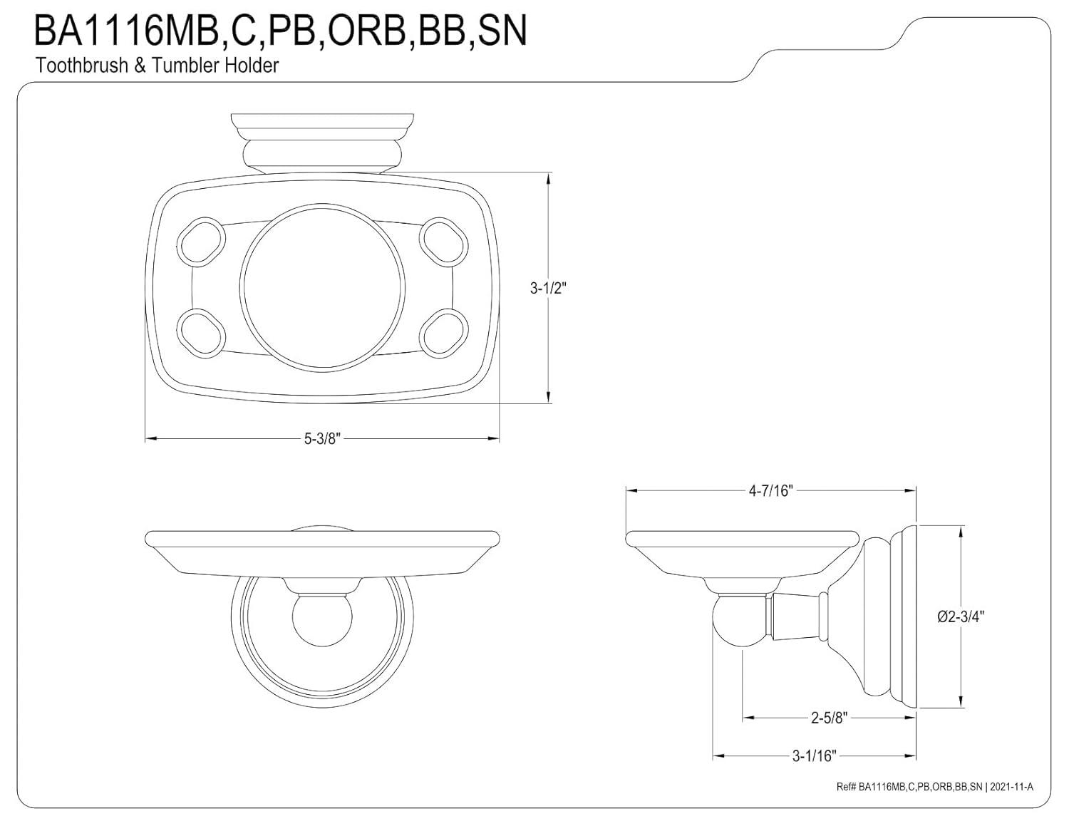 Kingston Brass Victorian Toothbrush and Tumbler Holder