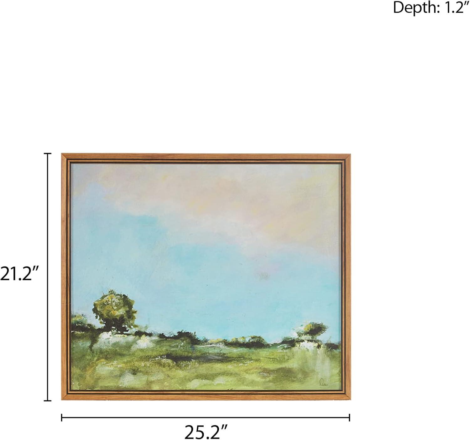 Martha Stewart Across The Plains 2 Abstract Landscape Framed Canvas Wall Art