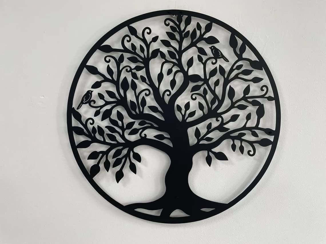 DEKADRON Metal Wall Art - Tree of Life - Family Tree Metal Wall Decor Home Office Decoration Bedroom Living Room Décor (17" W x 18" H/44x46cm)