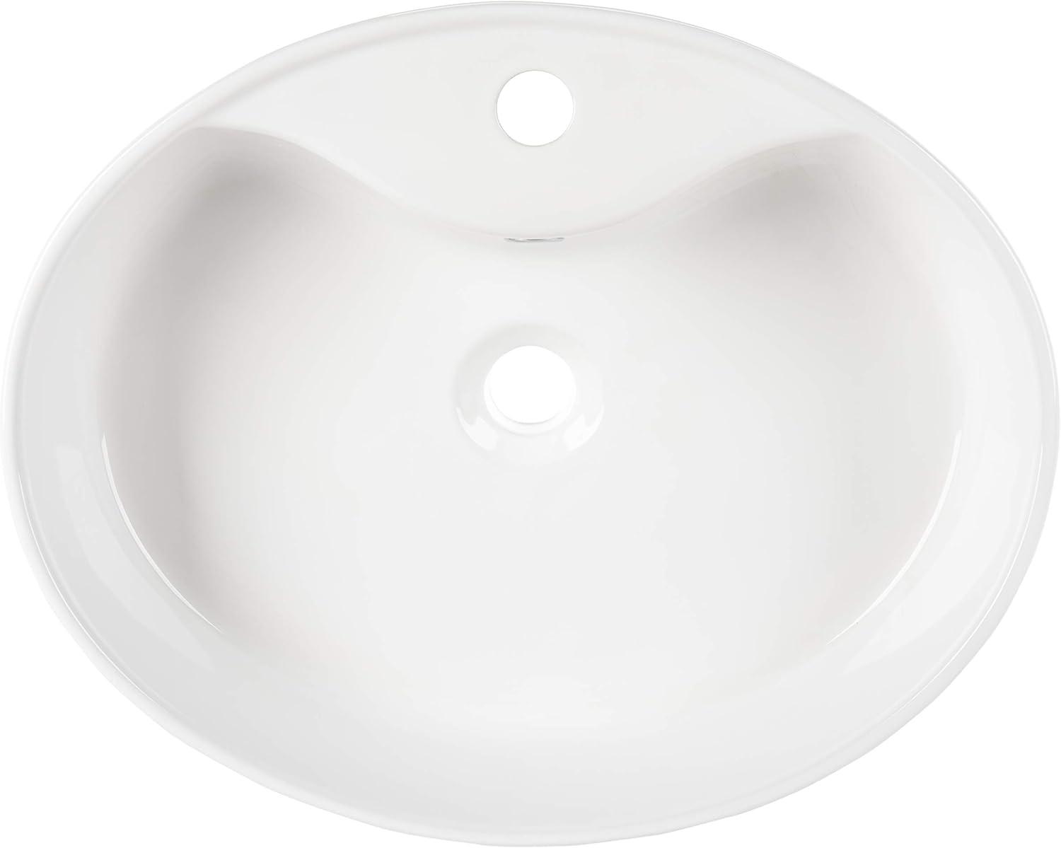 Safavieh Brook 16.7'' White Ceramic Circular Bathroom Sink with Overflow