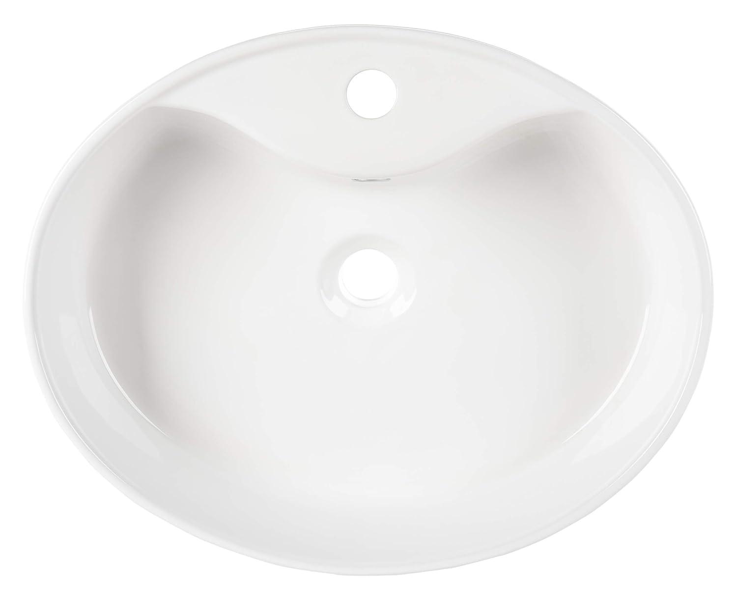 Safavieh Brook 16.7'' White Ceramic Circular Bathroom Sink with Overflow