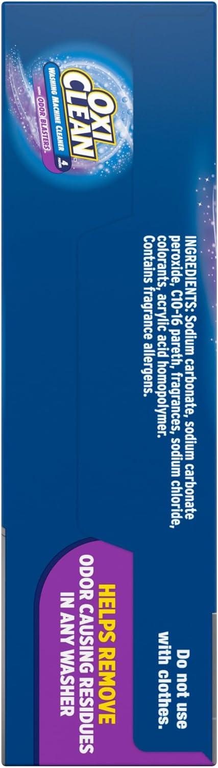 OxiClean Washing Machine Cleaner with Odor Blasters, 4 Count 11.28 oz