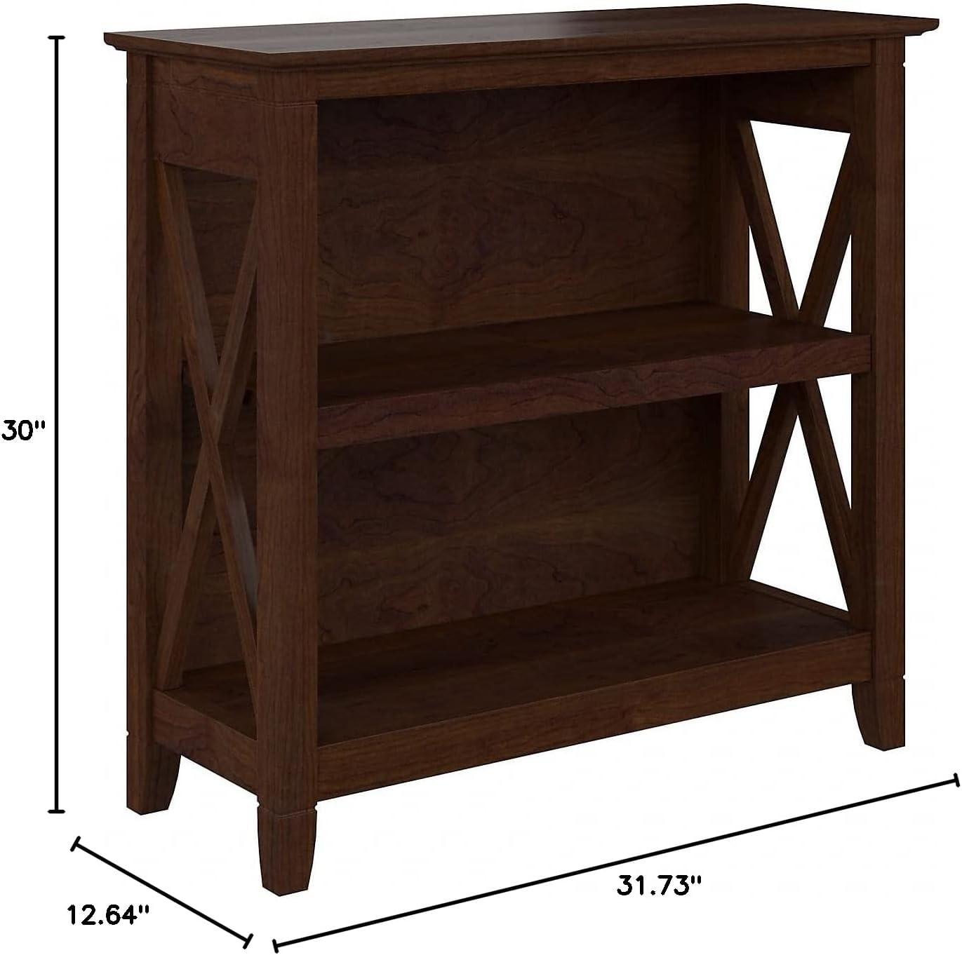 Key West Small 2 Shelf Bookcase in Bing Cherry - Engineered Wood