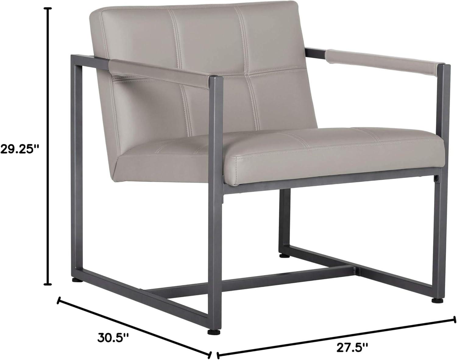 studio designs Camber Mid Century Modern Accent Chair: Bonded Leather, Steel Frame, 250lb Capacity