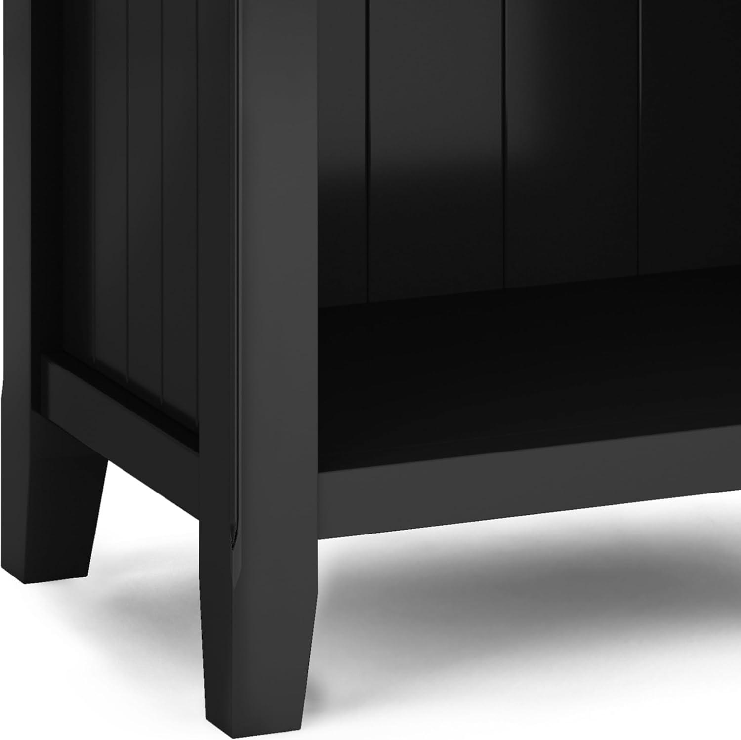 Simpli Home Acadian Solid Wood Bedside Table In Black