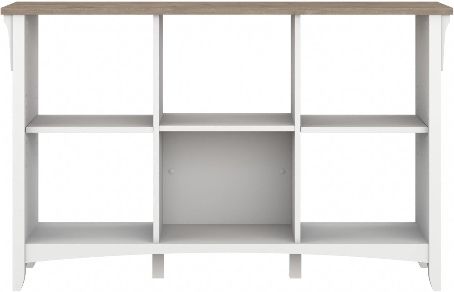 Bush Furniture Salinas 6 Cube Bookcase Organizer, Shiplap Gray & Pure White