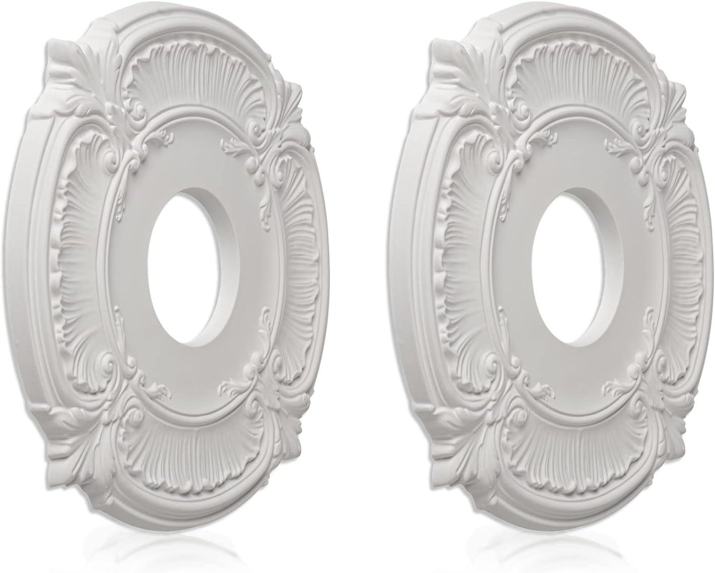 White Ornate Plastic Ceiling Medallion for Light Fixtures