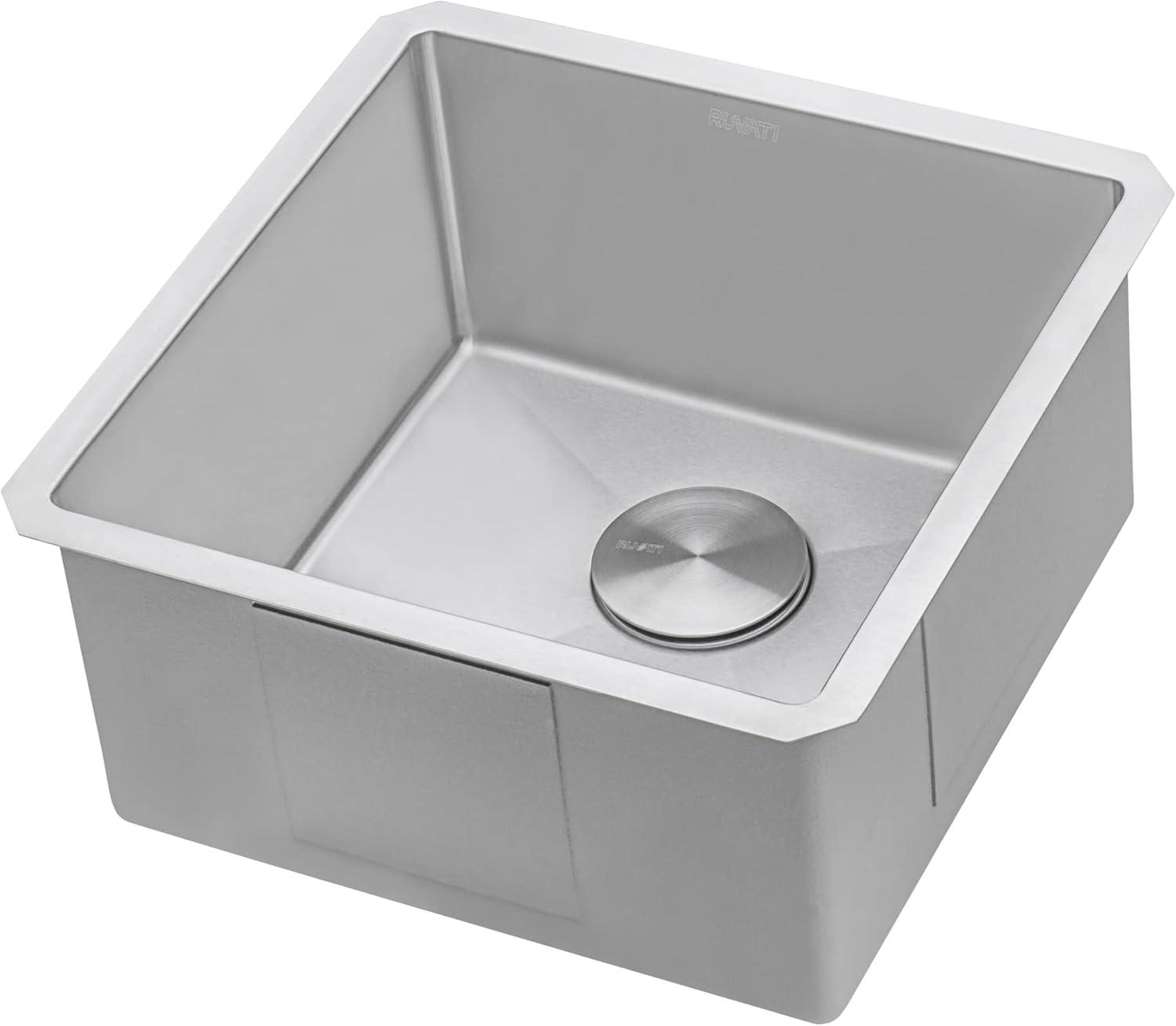 Ruvati Undermount 16 Gauge Zero Radius Bar Prep Sink Stainless Steel Single Bowl