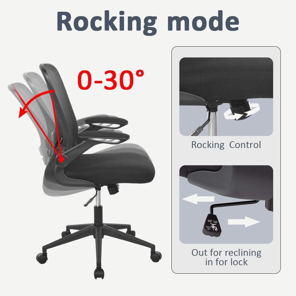 Black Mesh Ergonomic Swivel Office Chair with Adjustable Arms