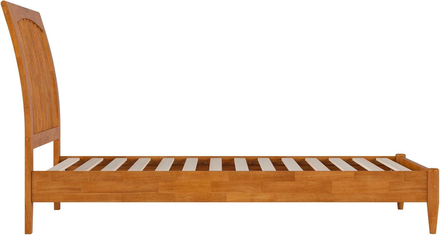 AFI Orleans Queen Solid Wood Low Profile Sleigh Platform Bed, Light Toffee