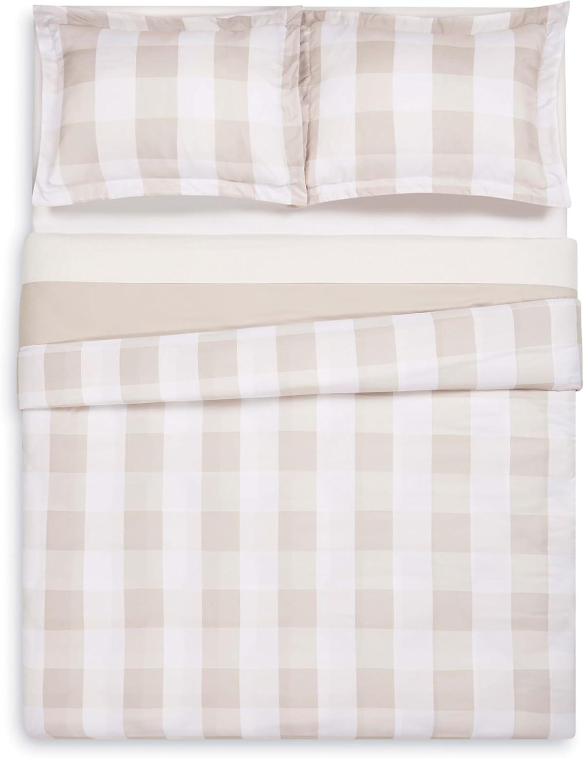 TRULY SOFT Everyday Buffalo Plaid Khaki Twin XL Duvet Set