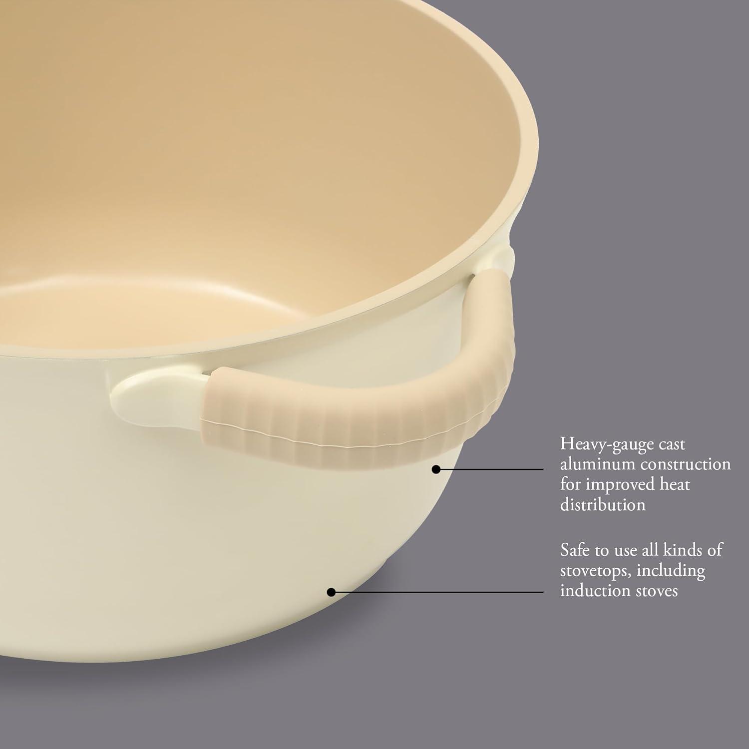 Gibson Elite Folkstone 13 Piece Pots and Pans Durable Cast Aluminum PFA Free Non stick Ceramic Cookware Set