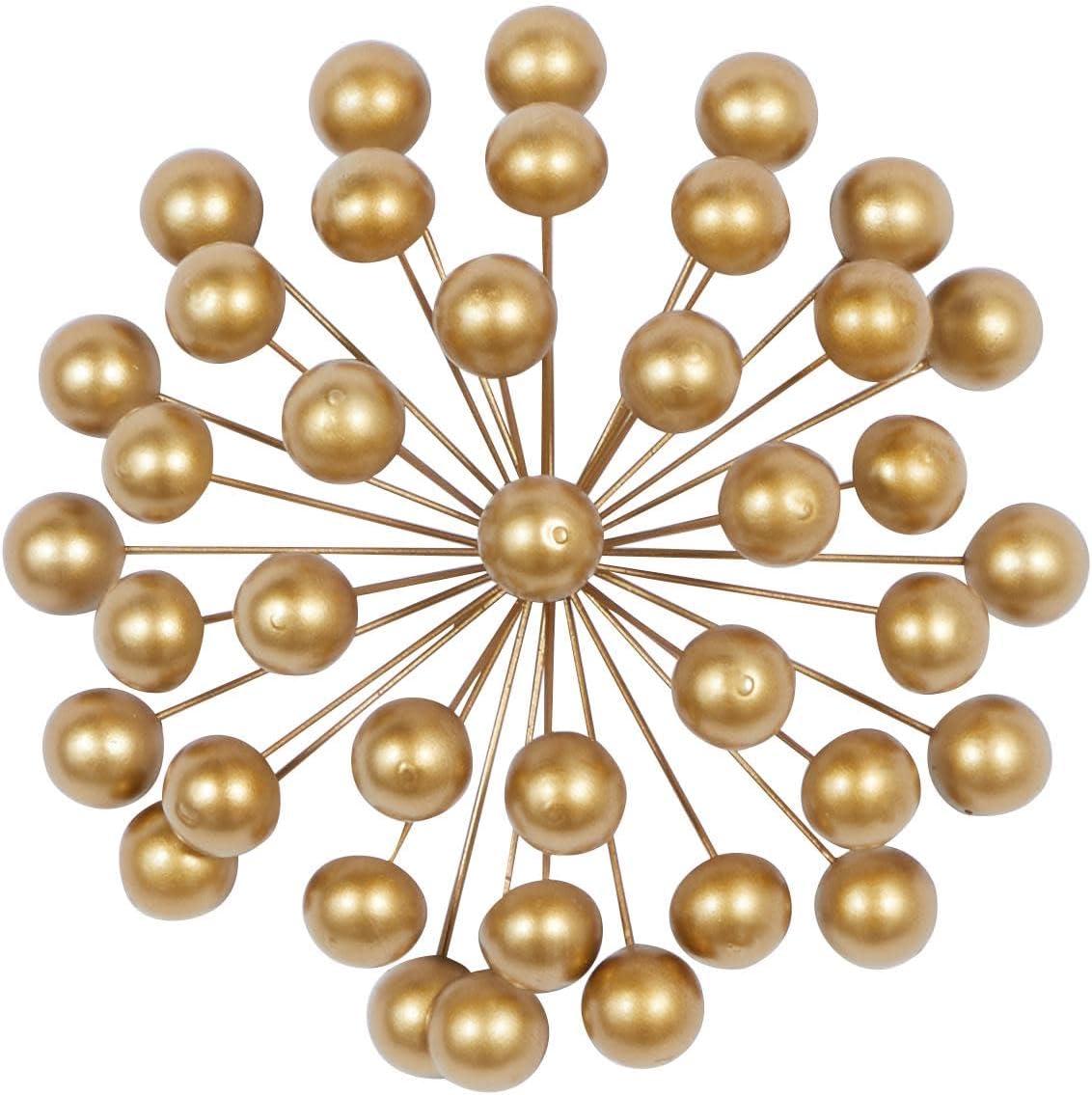 CosmoLiving by Cosmopolitan Gold Metal Starburst Wall Decor with Orb Detailing