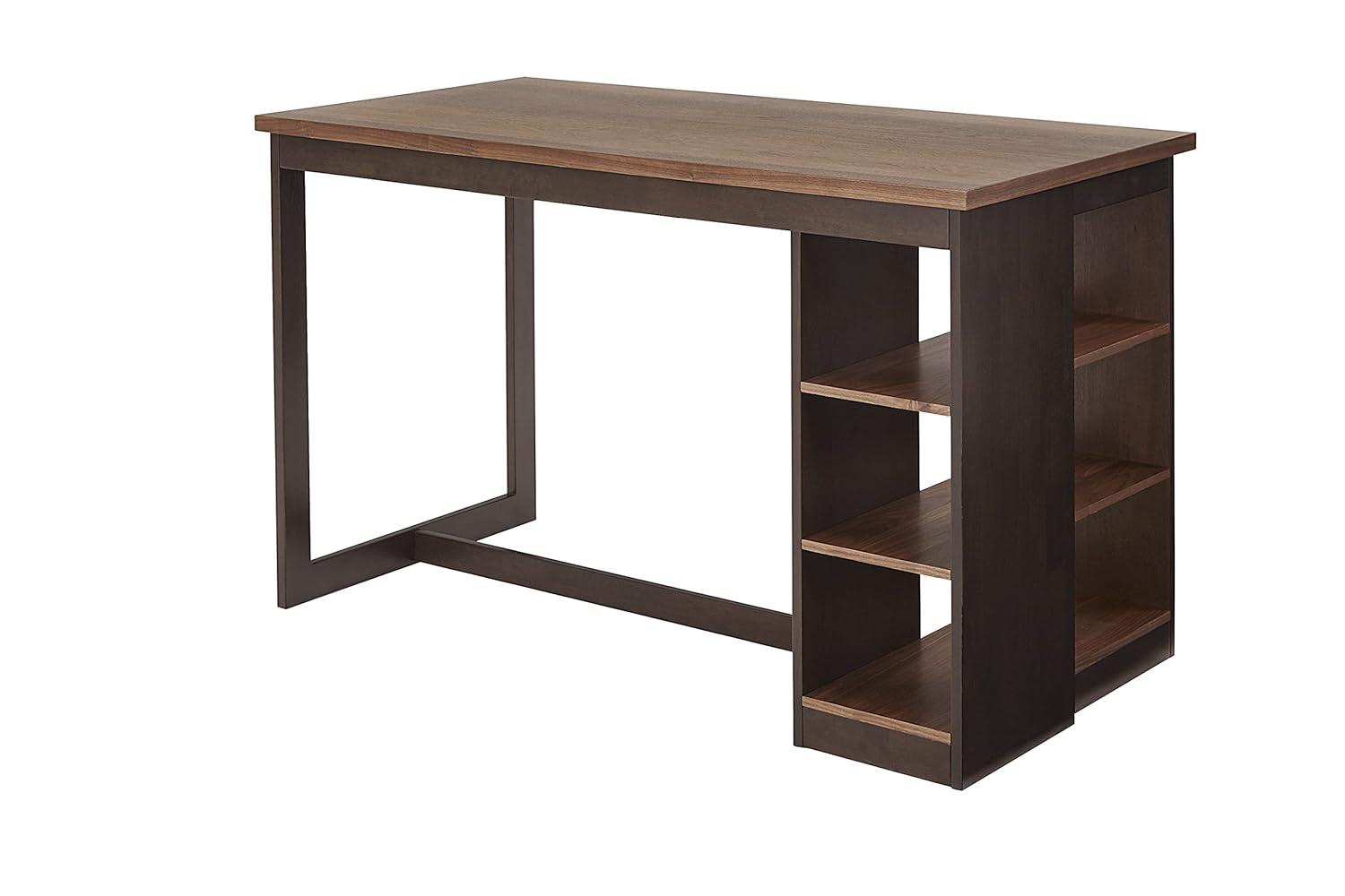 Progressive Furniture Kenny Wood Counter Storage Table in Walnut Brown/Chocolate