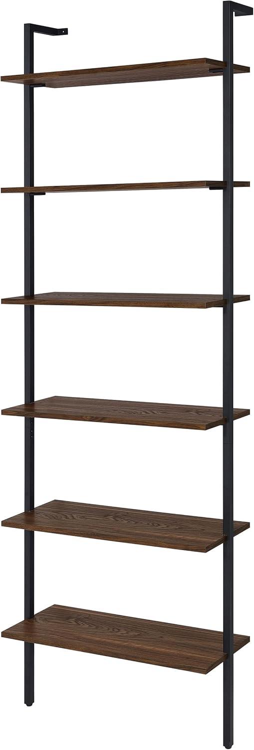 Owens 31-inch 6-shelf Wall Bookshelf Walnut