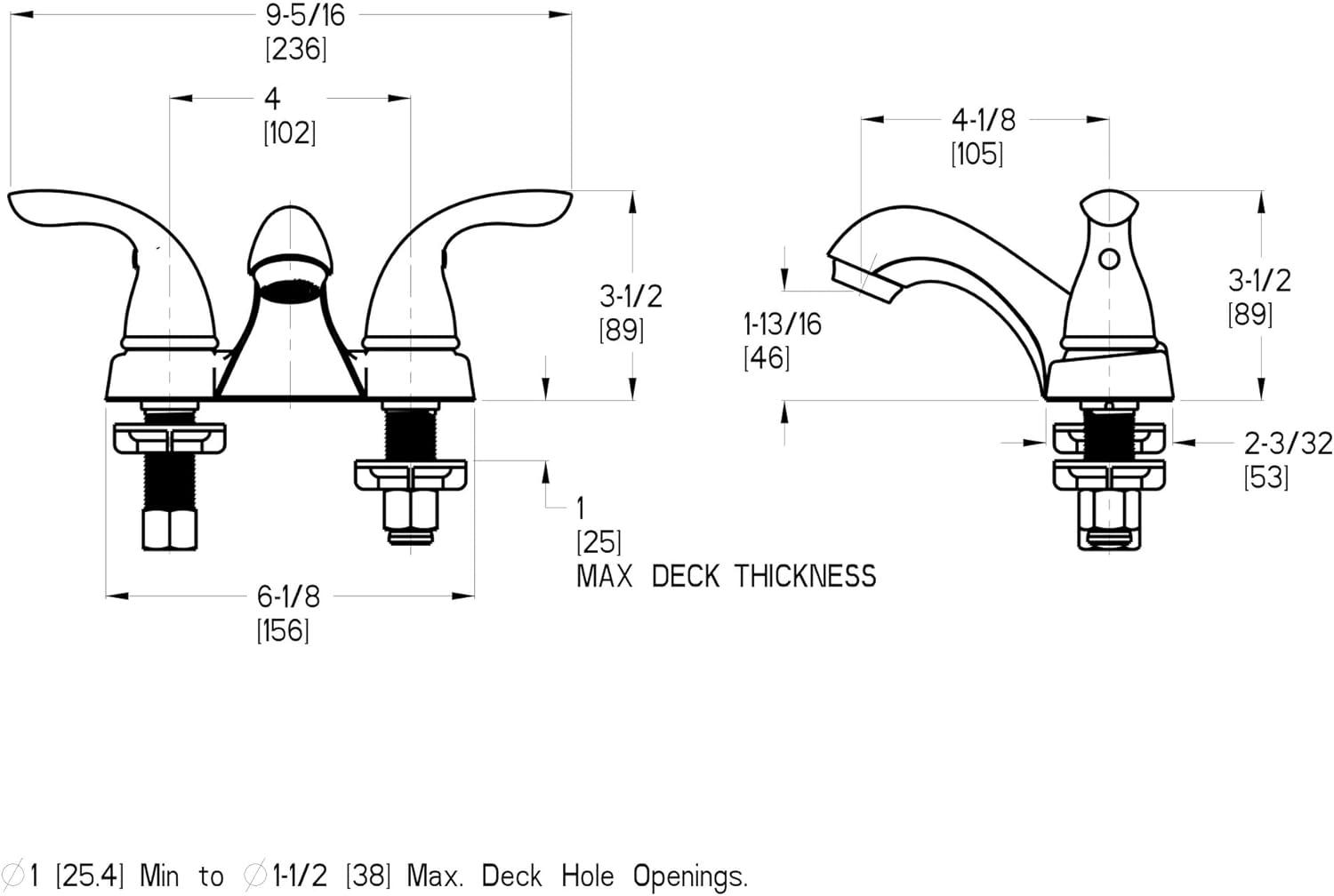 Centerset Bathroom Faucet with Drain Assembly