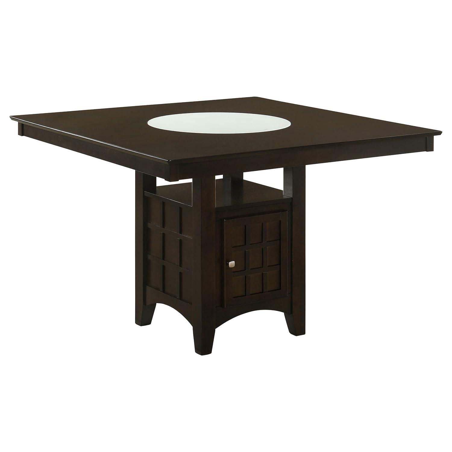 Coaster Company 7 Piece Contemporary Wood Storage Dining Table with Chair Cappuccino