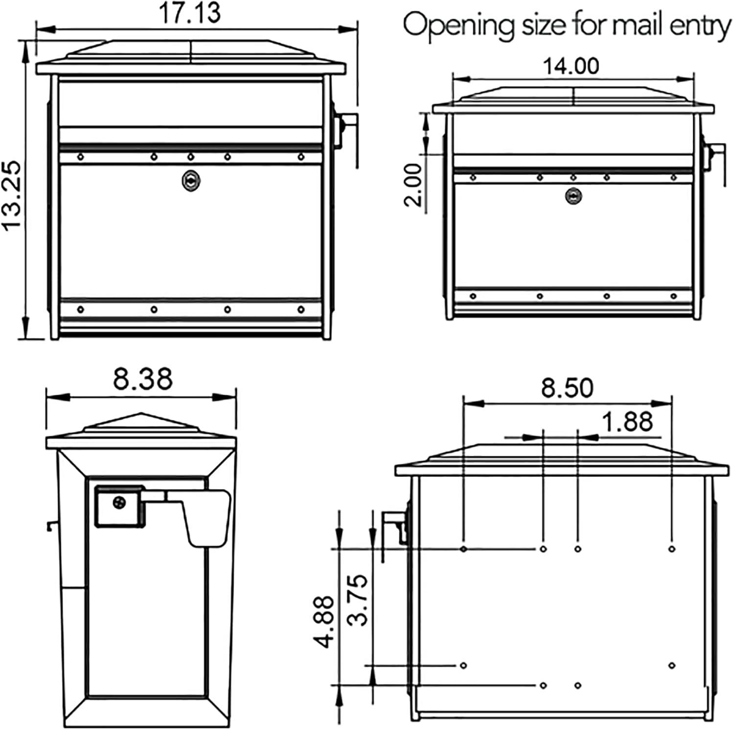 Mailsafe Locking Wall Mounted Mailbox