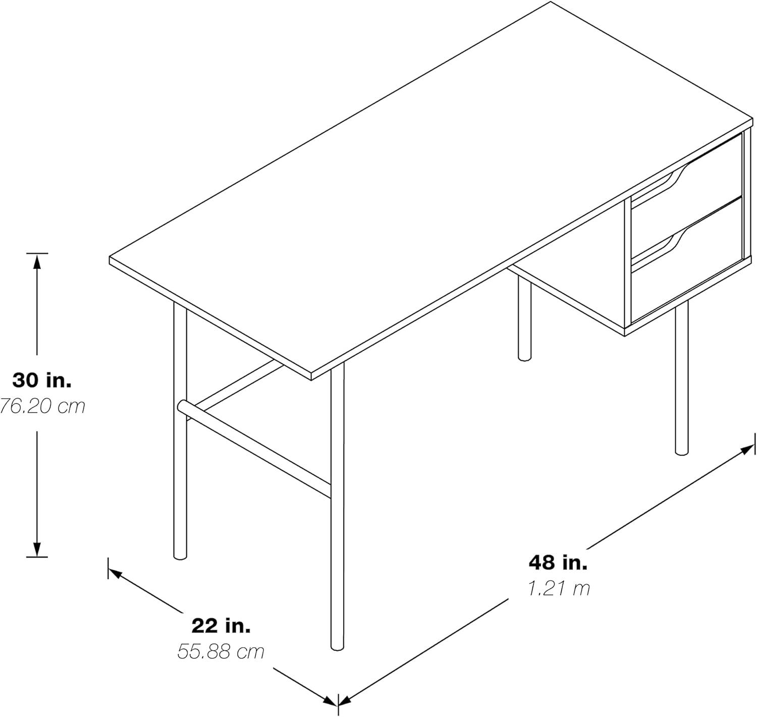 OSP Designs Metal Base Writing Desk
