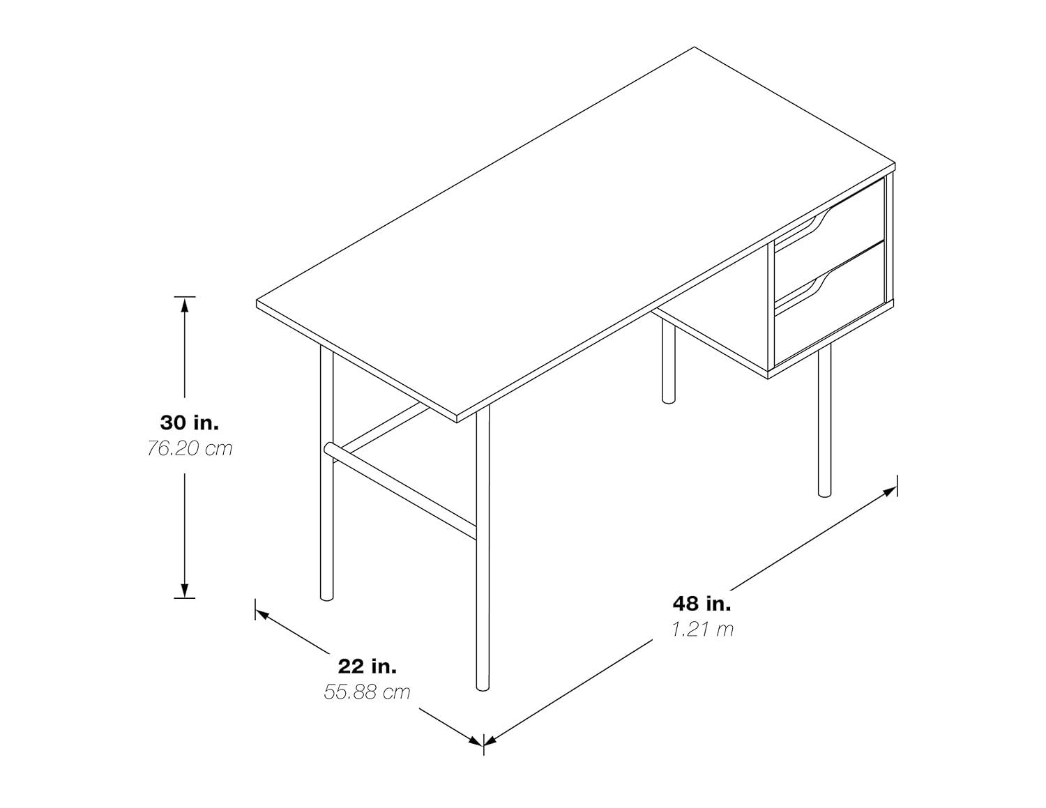 OSP Designs Metal Base Writing Desk