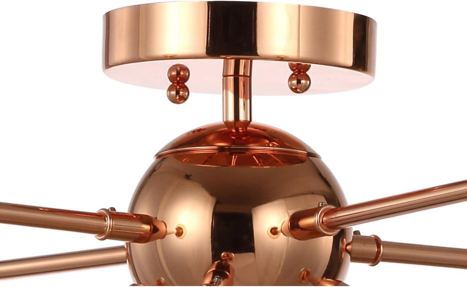 Copper 30.5" 8-Light Sputnik Metal LED Flush-Mount, Copper