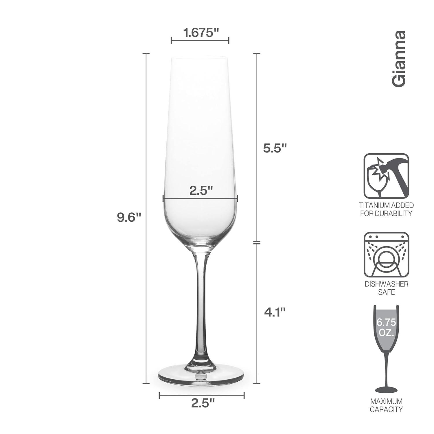 Mikasa Gianna Ombre Set of 4 Champagne Flutes, 6.75-Ounce, Sage