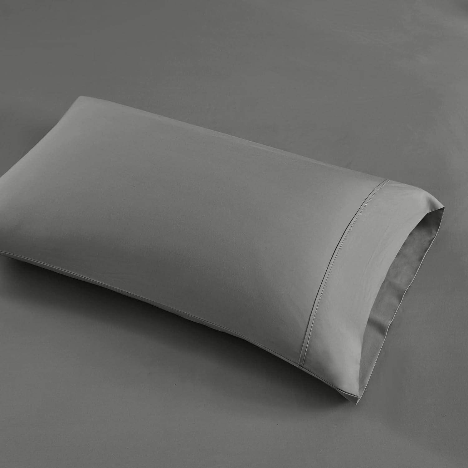 Queen 1000 Thread Count Cotton Blend Cooling 4pc Sheet Set Charcoal