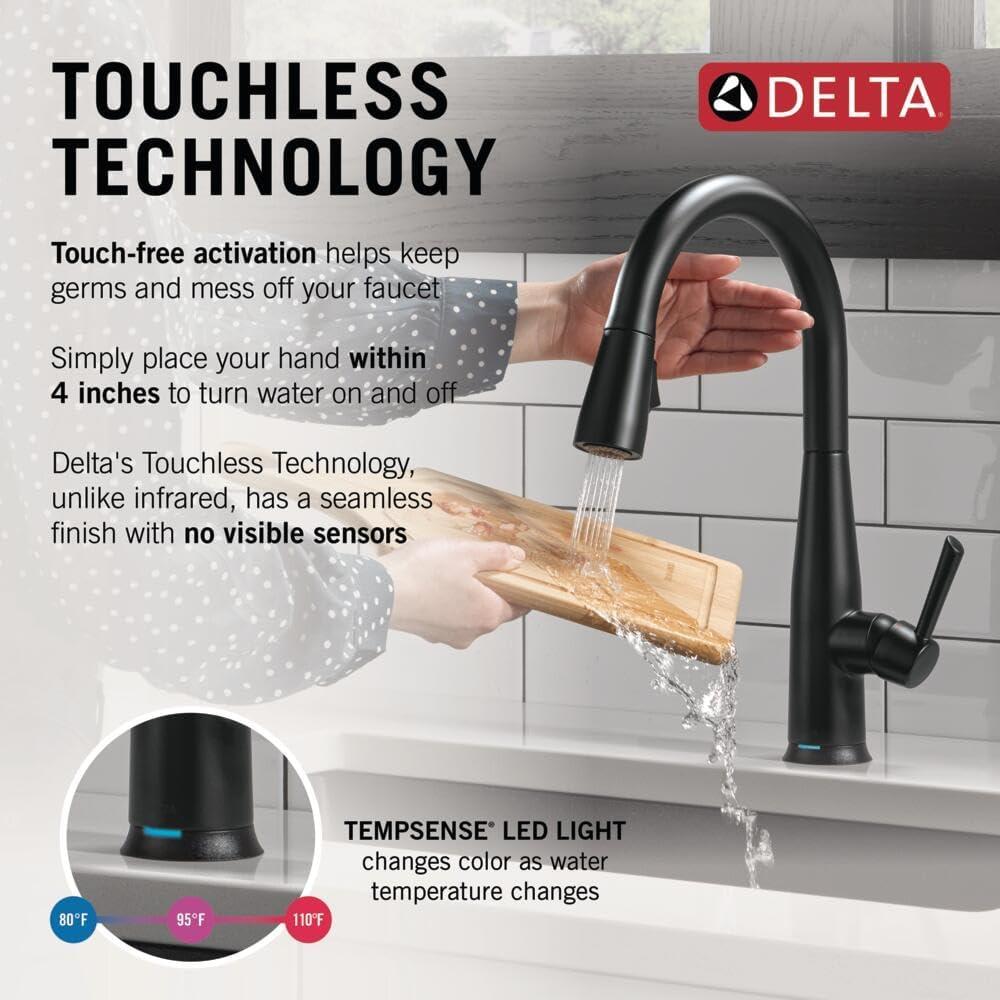 Delta 9113TL-BL-DST Essa Touch2O Kitchen Sink Faucet with Touchless Technology