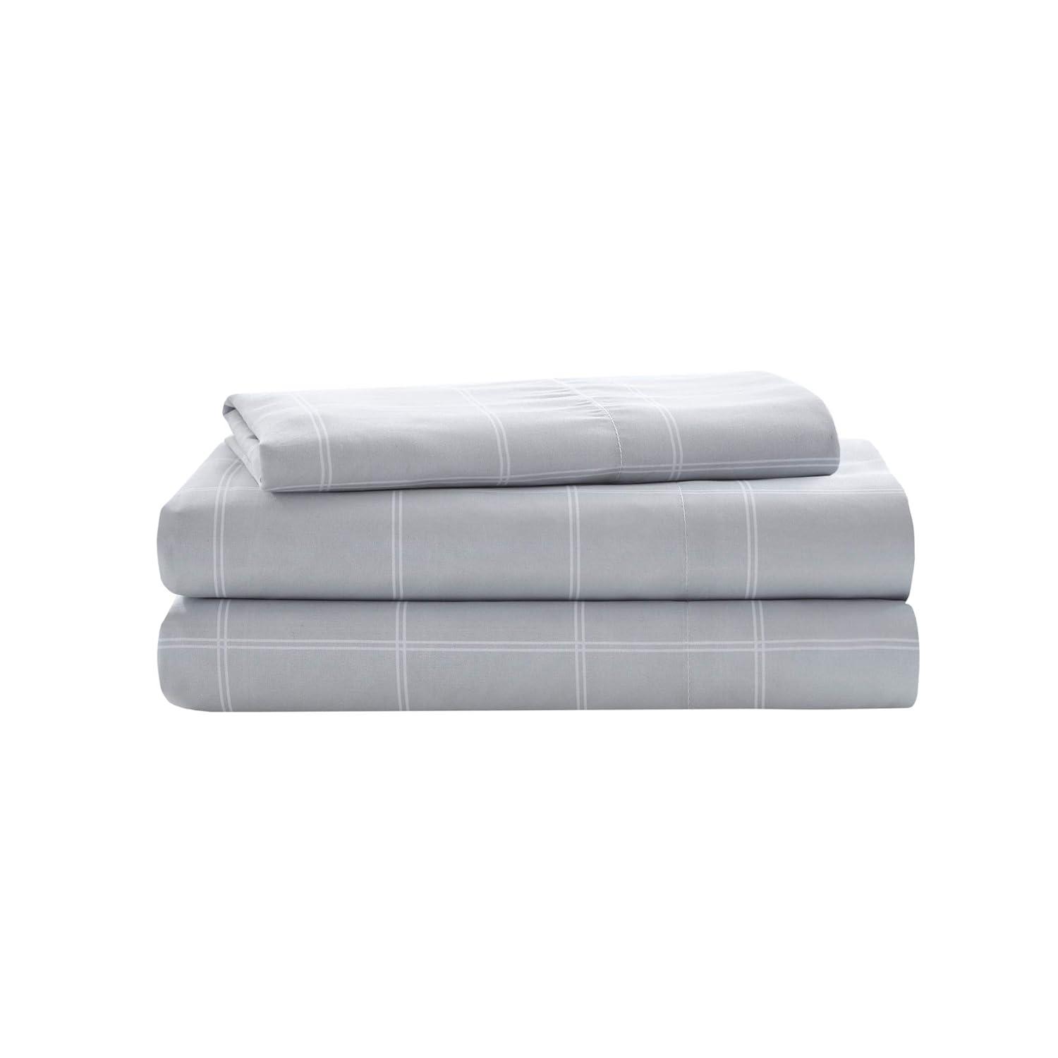 Intelligent Design Marsden Blue/Gray Microfiber Striped Comforter Set with Bed Sheets
