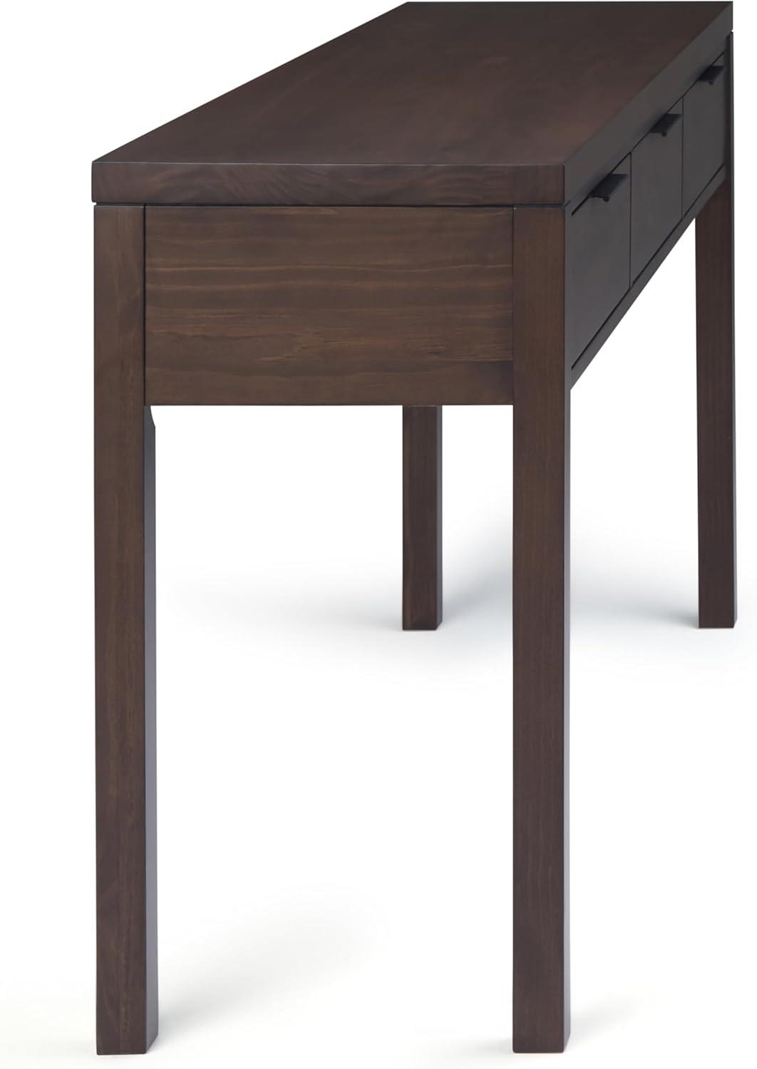 Hollander Warm Walnut Solid Wood Wide Console with Storage