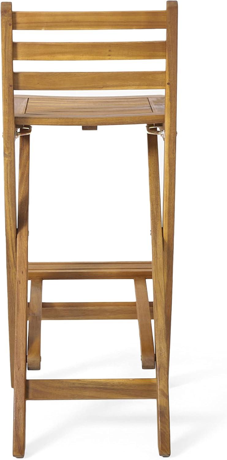 Christopher Knight Home Tundra Outdoor Foldable Wood Barstool Set, 2-Pcs Set, Natural
