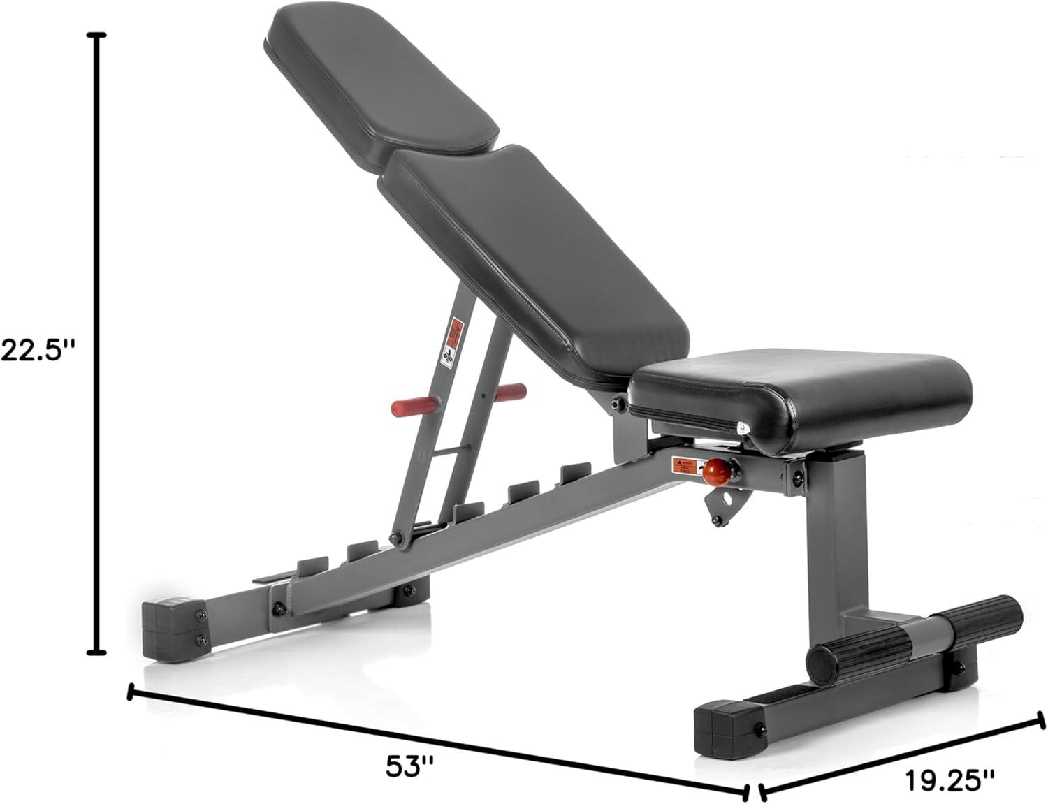 XMark Adjustable FID Weight Bench, 11-Gauge, 1500 lb. Capacity, 7 Back Pad Positions from Decline to Full Military Press