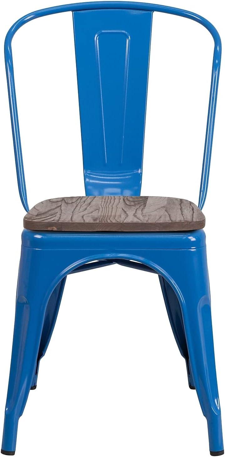 High-Grade Blue Galvanized Steel Stackable Office Chair