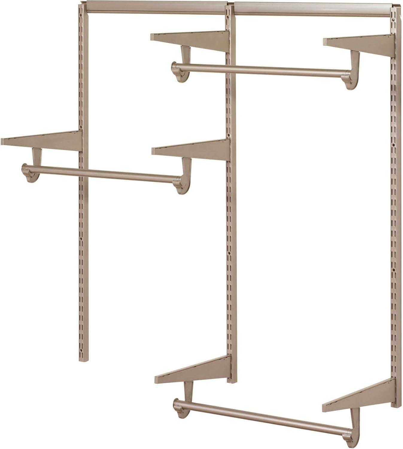 Champagne Nickel 4 ft. Steel Closet Organizer Kit