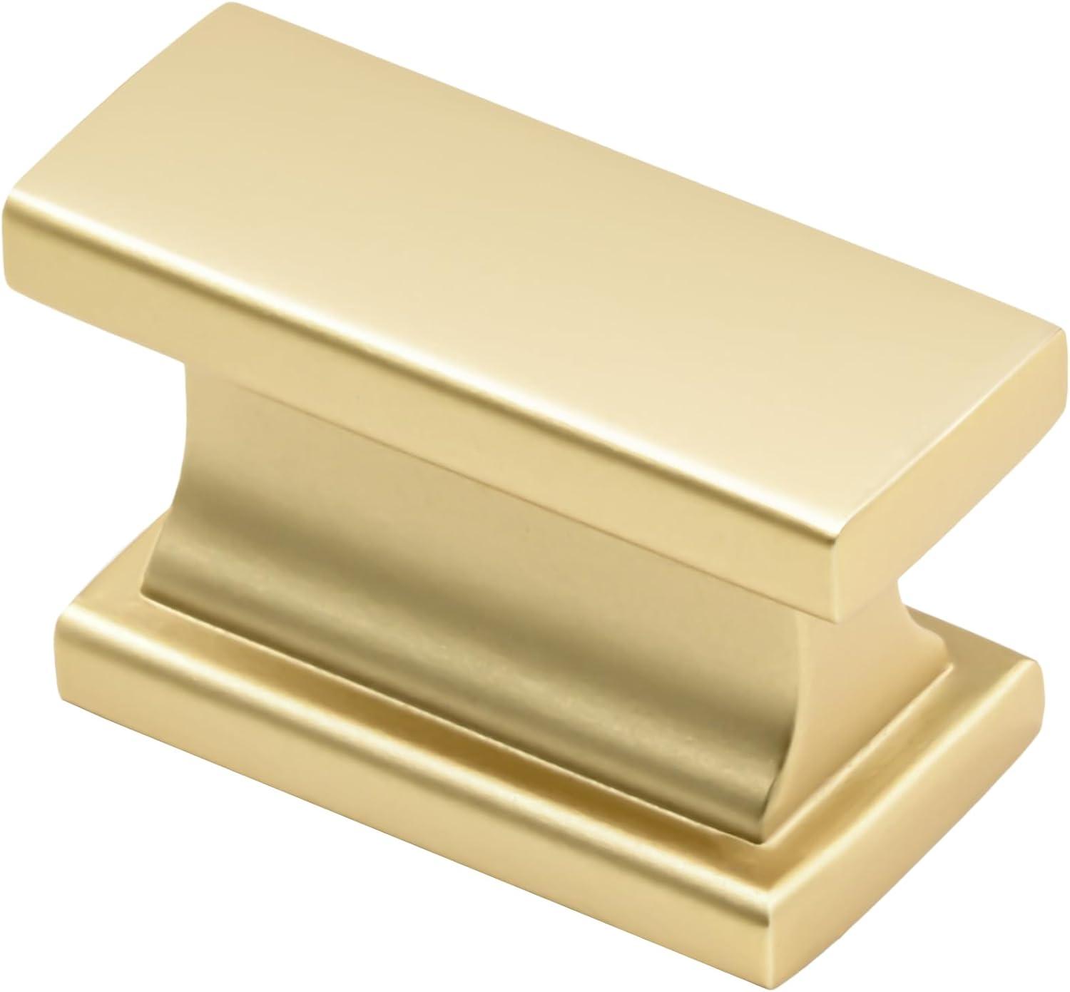 Brushed Gold Square Cabinet Knobs with Mounting Hardware