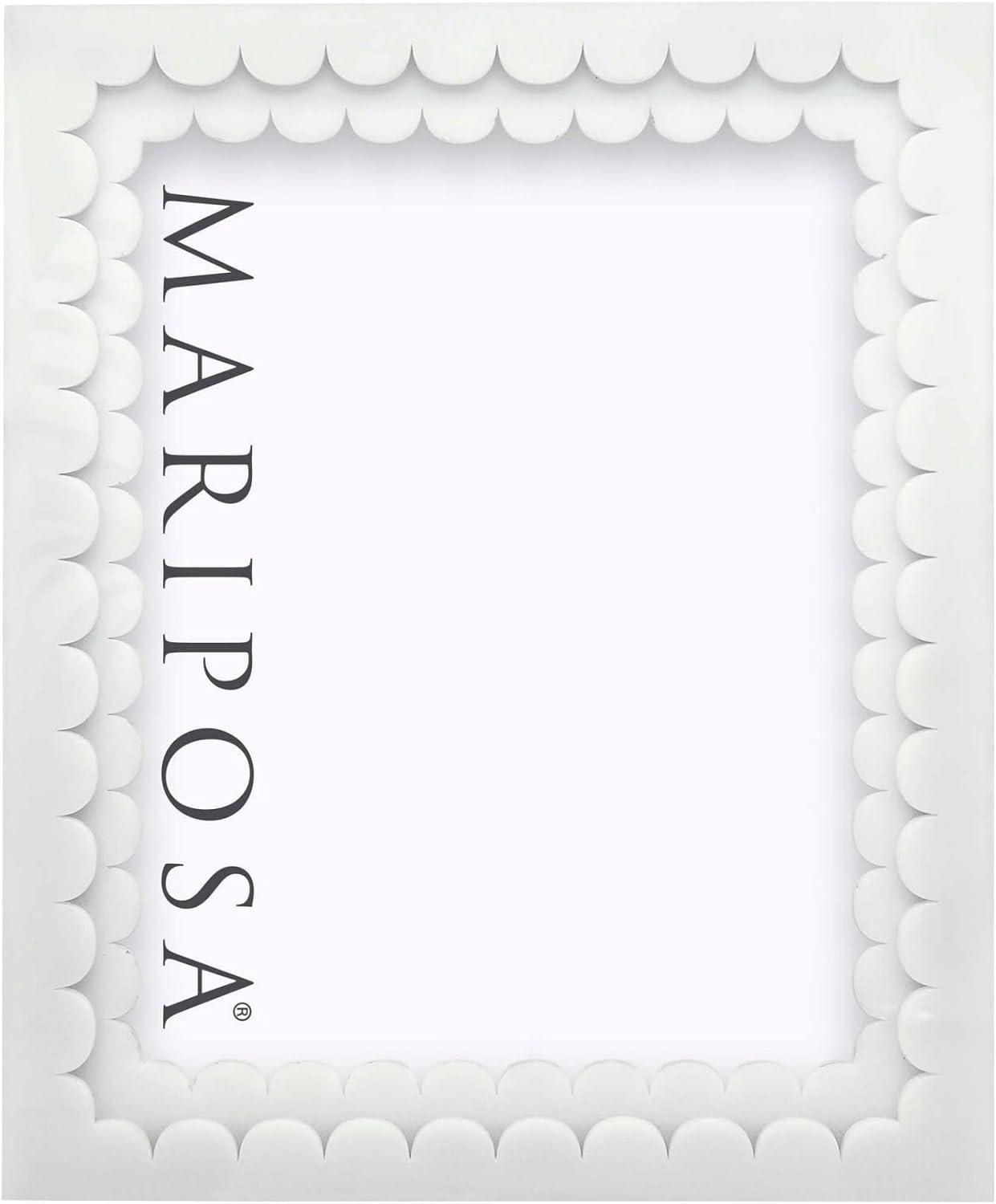 WHITE ACRYLIC DOUBLE SCALLOP 8x10 FRAME| WHITE | BRILLANTE | FRAMES | DECORATIVE FRAMES | ACRYLIC | HANDMADE IN MEXICO