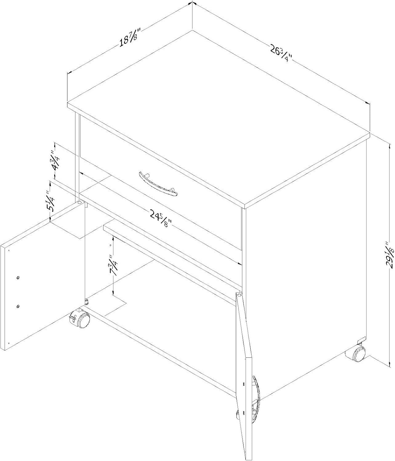 Axess 29.13'' H x 23'' W 1 Printer Stand with Wheels
