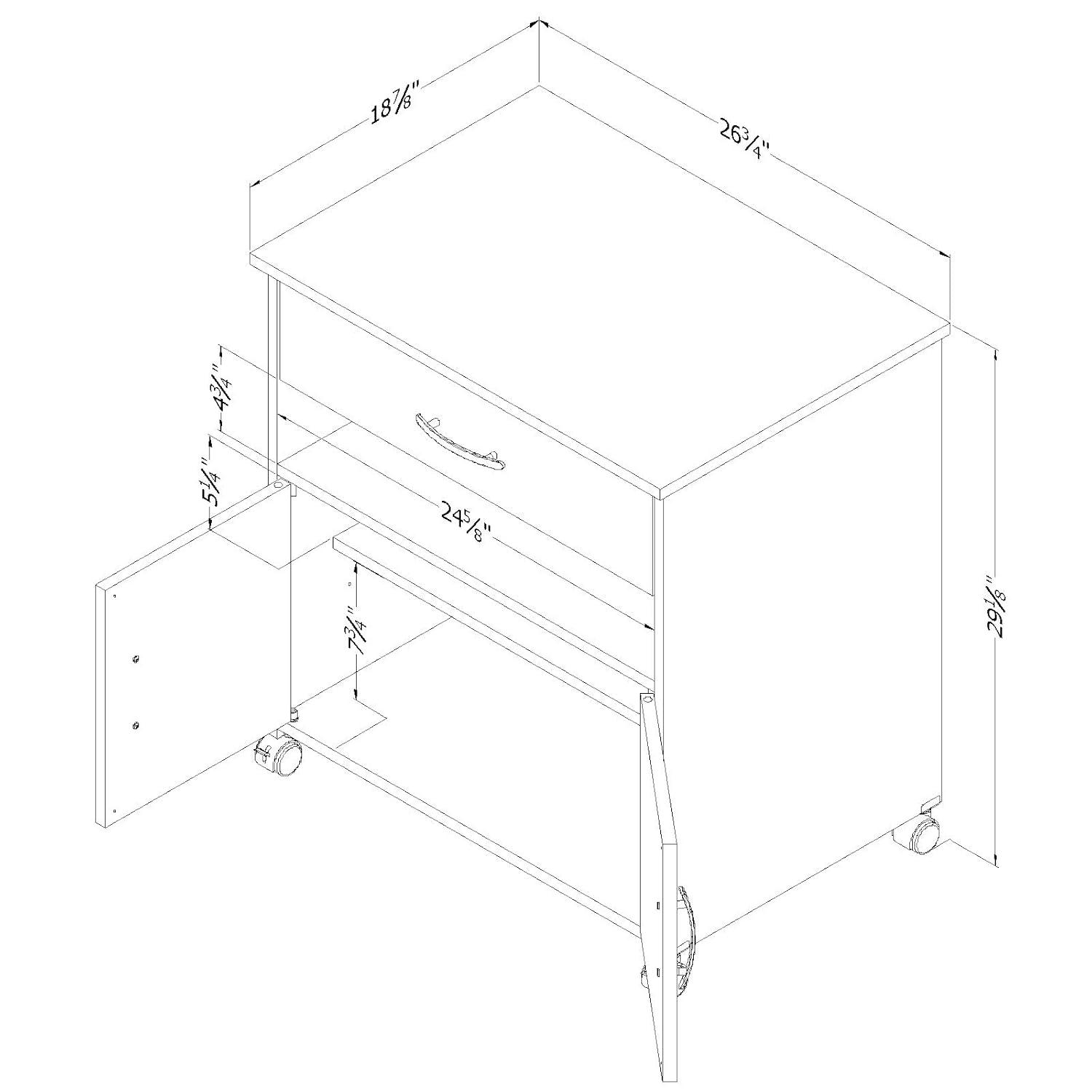 Axess 29.13'' H x 23'' W 1 Printer Stand with Wheels
