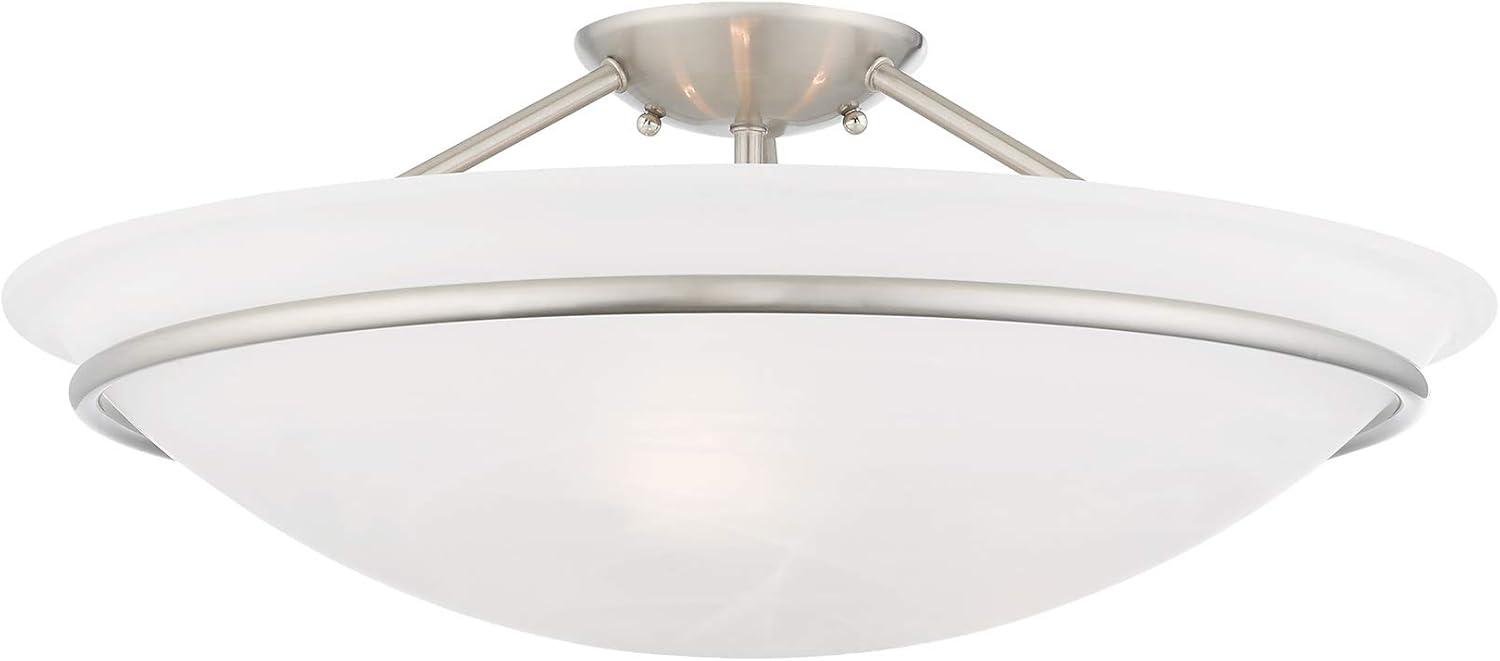 Livex Lighting Newburgh 3 - Light Semi-Flush Mount in  Brushed Nickel