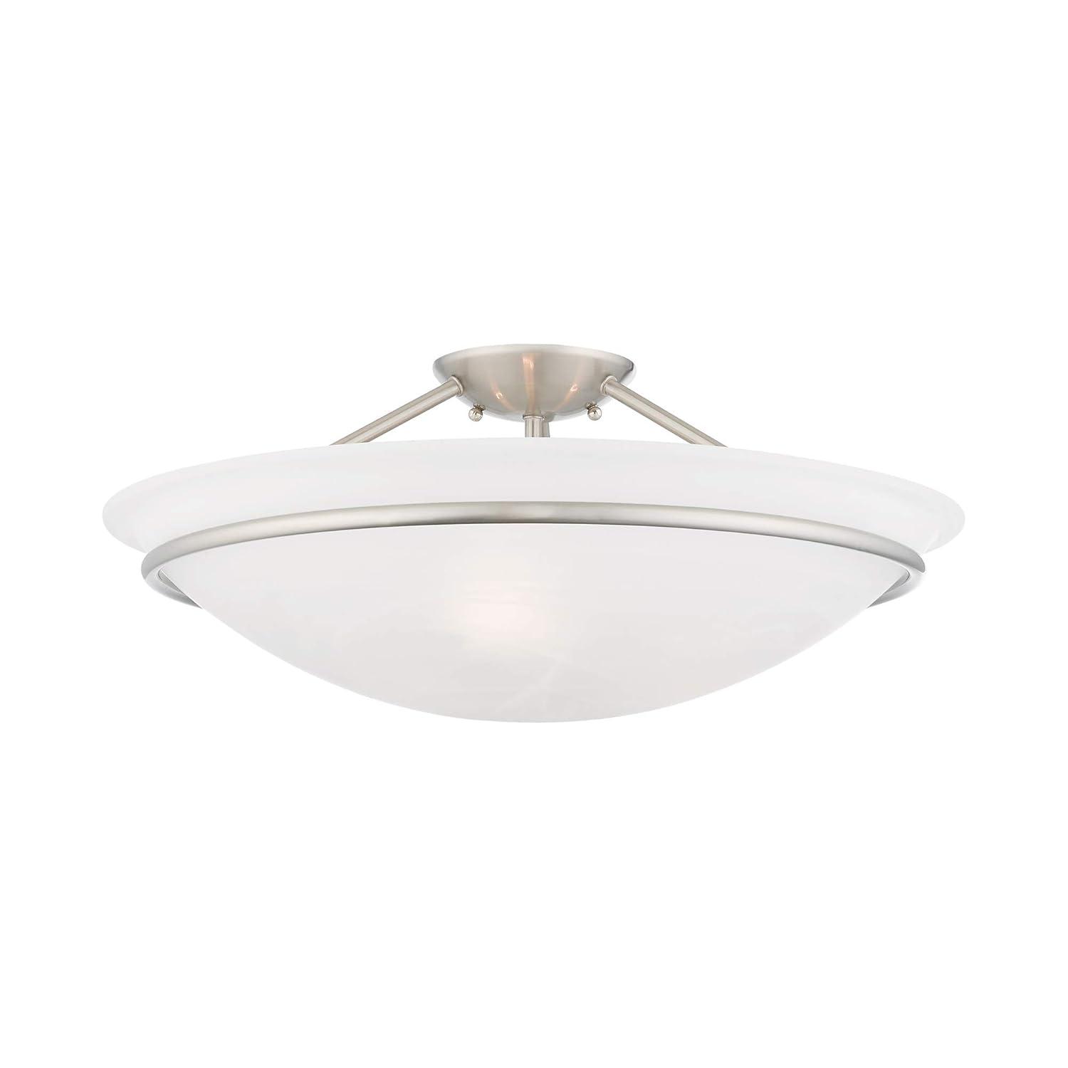 Livex Lighting Newburgh 3 - Light Semi-Flush Mount in  Brushed Nickel